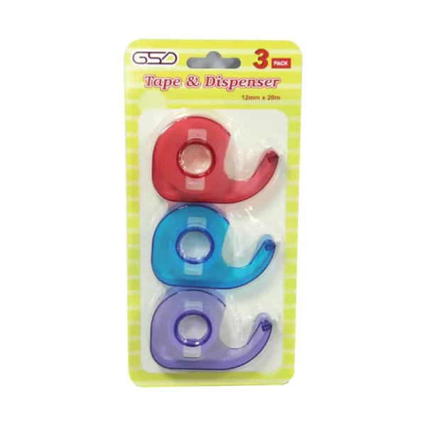 GSD 3PK Tape & Dispenser 12mm x 20m