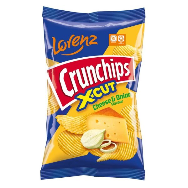 Lorenz Crunchips X-cut Cheese & Onion 12X 75g