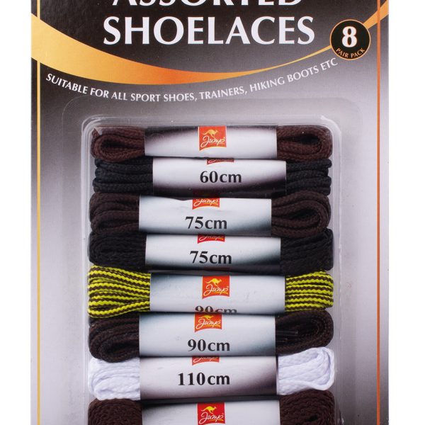 151-KC2633B ASSORTED SHOE LACES 8PK