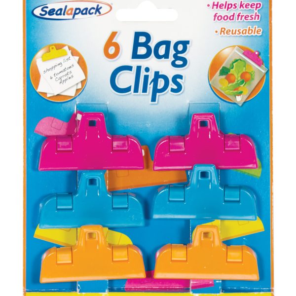 151-SAP1070 BAG CLIP 6pk ASST COLOURS