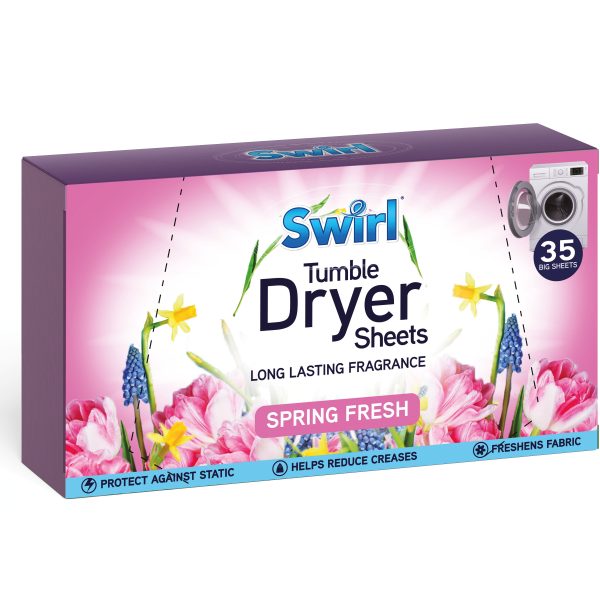 151-SW1025 SWIRL LAUNDRY SHEETS SPRING FRESH 35PK